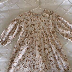 Rachel Zoe Brown and White Swirl Kids Dress